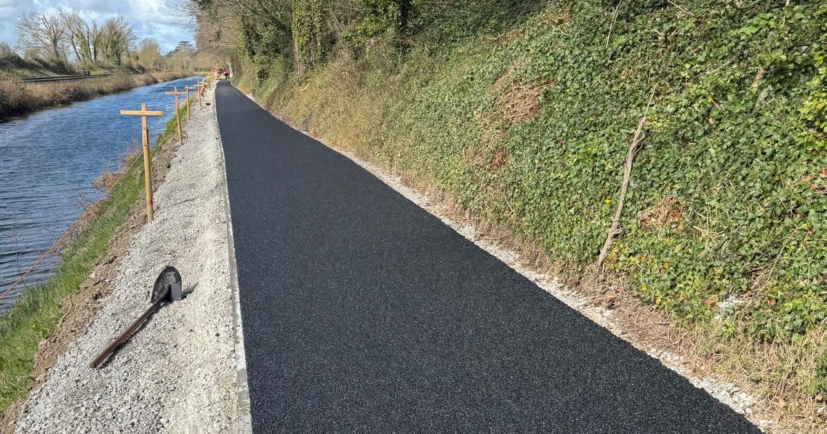 Finished surfacing on the Royal Canal Greenway.
